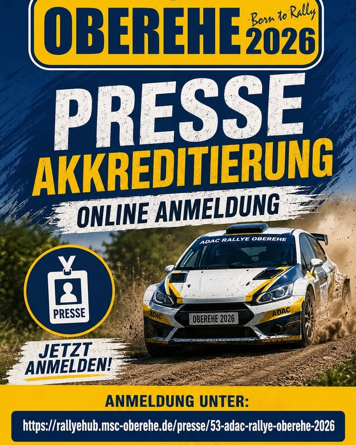 Die Presse Akkreditierung für unsere 53. ADAC Rallye Oberehe...